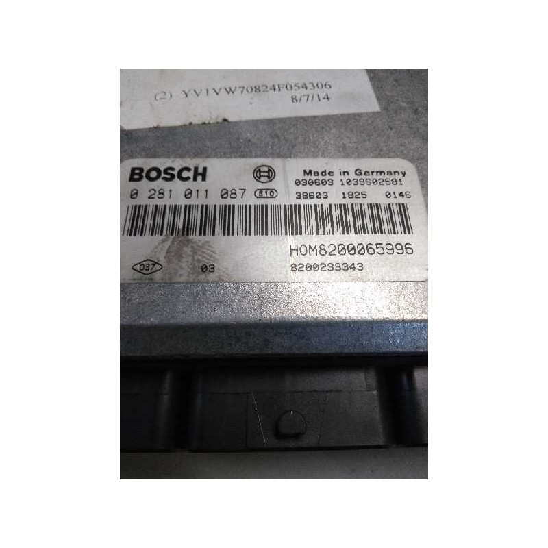 Recambio de centralita motor uce para volvo v40 familiar 1.9 diesel cat referencia OEM IAM 0281011087 HOM8200065996 8200233343 3