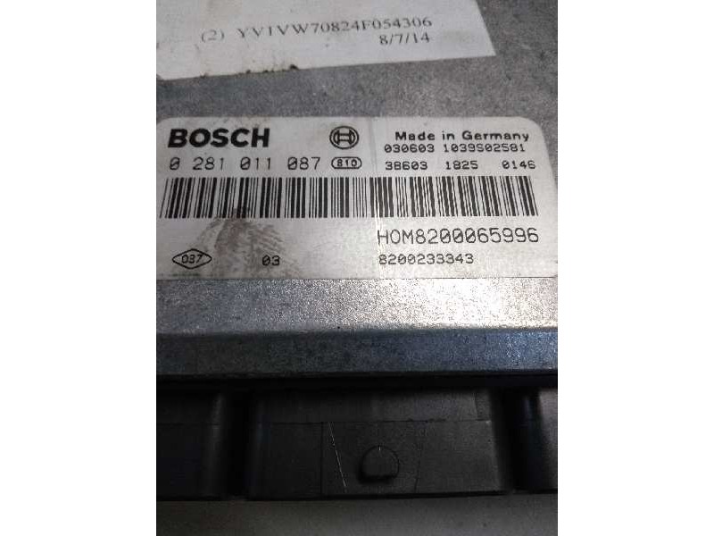 Recambio de centralita motor uce para volvo v40 familiar 1.9 diesel cat referencia OEM IAM 0281011087 HOM8200065996 8200233343 3