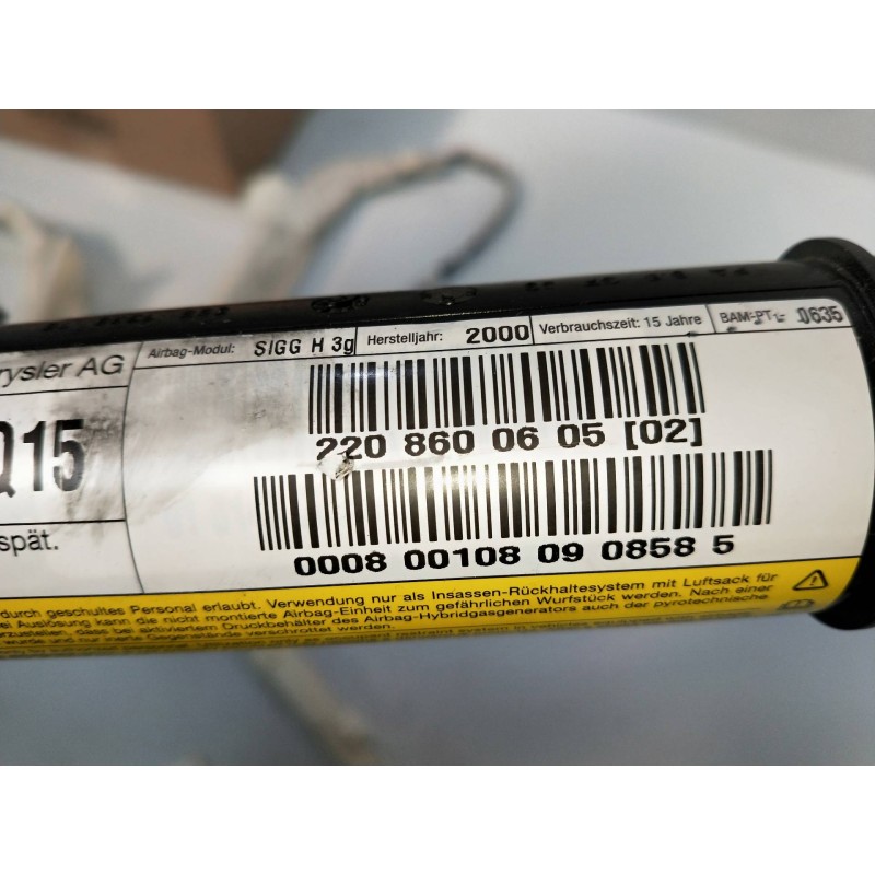 Recambio de airbag cortina delantero derecho para mercedes clase s (w220) berlina 5.0 v8 24v cat referencia OEM IAM 2208600605  