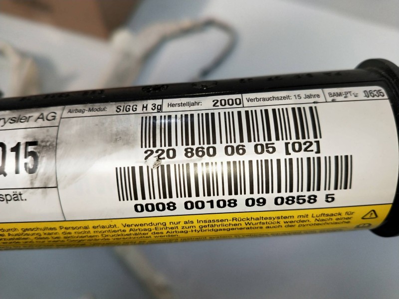 Recambio de airbag cortina delantero derecho para mercedes clase s (w220) berlina 5.0 v8 24v cat referencia OEM IAM 2208600605  