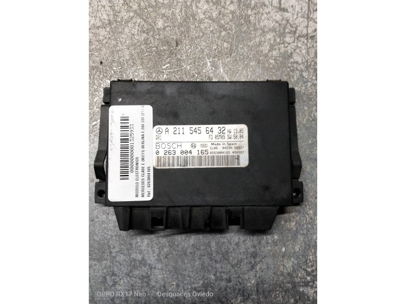 Recambio de modulo electronico para mercedes clase e (w211) berlina e 280 cdi (211.020) referencia OEM IAM 0263004165 A211545643