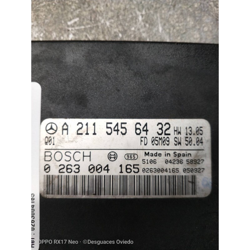 Recambio de modulo electronico para mercedes clase e (w211) berlina e 280 cdi (211.020) referencia OEM IAM 0263004165 A211545643