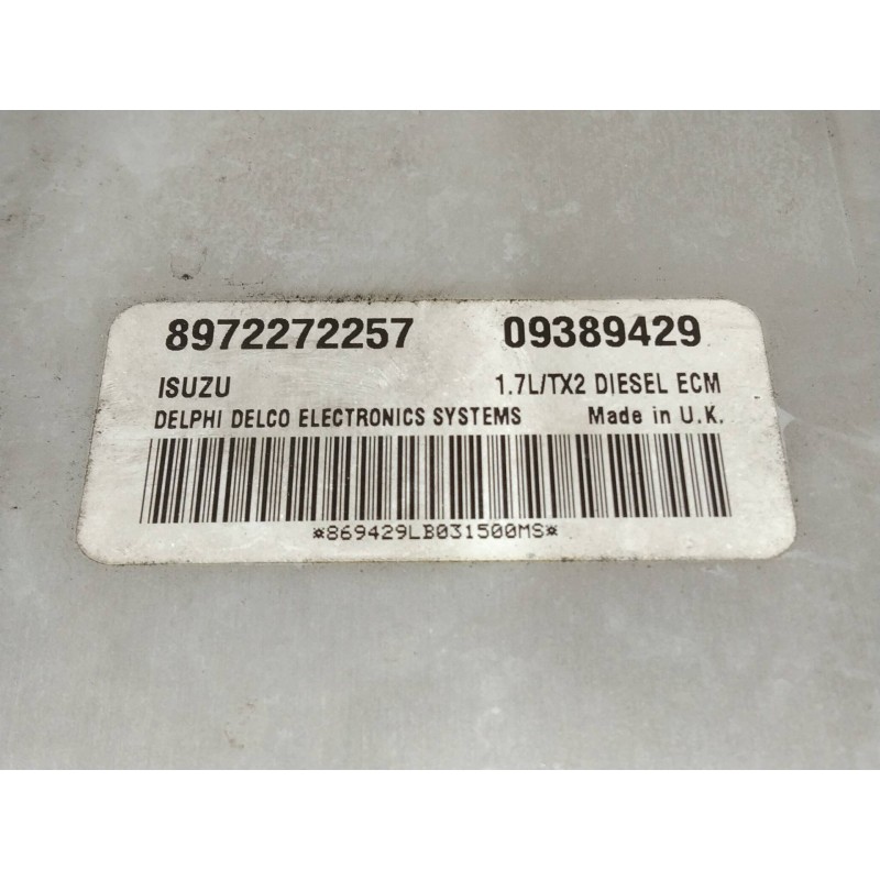 Recambio de centralita motor uce para opel corsa c joy referencia OEM IAM 8972272257 09389429 