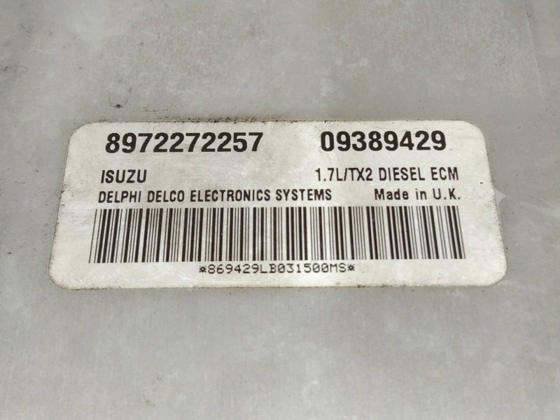 Recambio de centralita motor uce para opel corsa c joy referencia OEM IAM 8972272257 09389429 