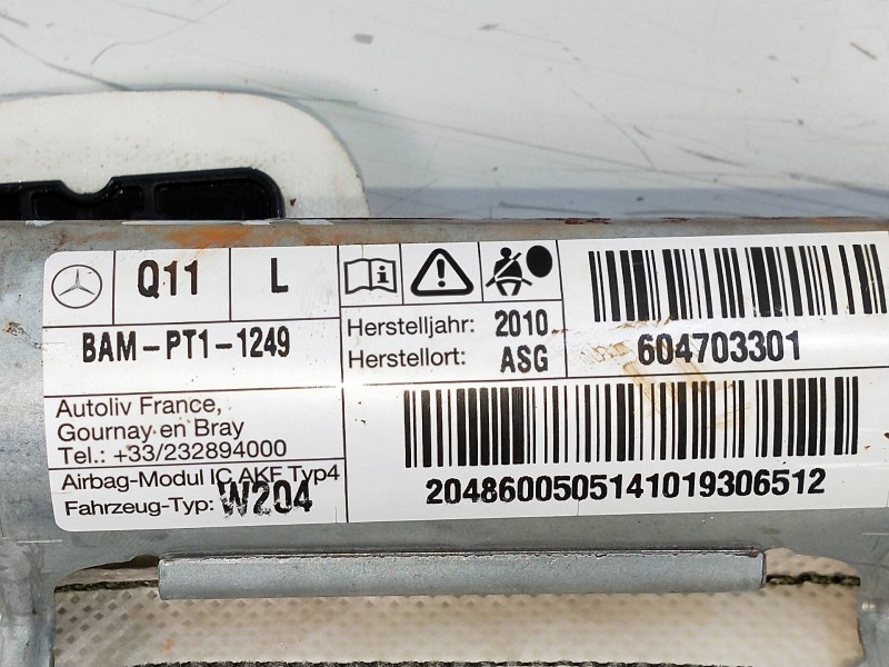 Recambio de airbag cortina delantero izquierdo para mercedes clase c (w204) berlina c 200 cdi blueefficiency (204.001) referenci
