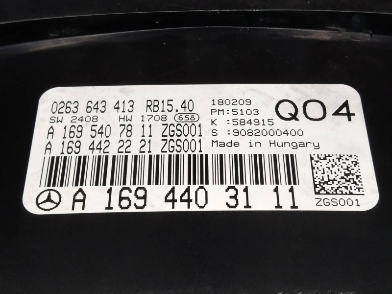Recambio de cuadro instrumentos para mercedes clase a (w169) a 150 a-edition (169.031) referencia OEM IAM 0263643413 A1694403111