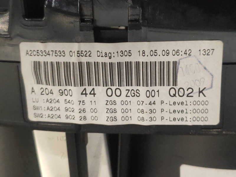 Recambio de cuadro instrumentos para mercedes clase c (w204) familiar 220 t cdi (204.208) referencia OEM IAM A2049004400 A204540