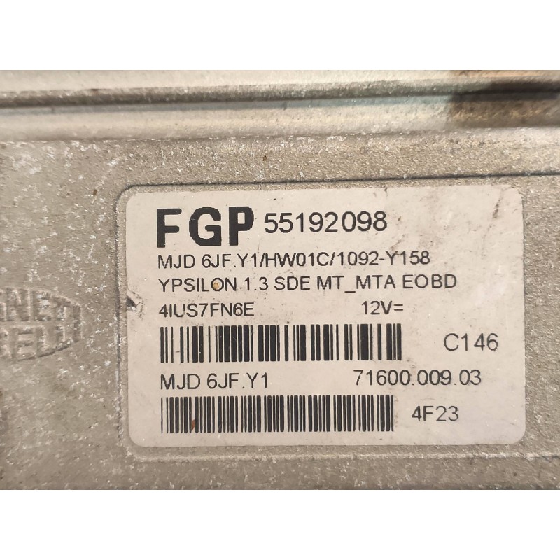 Recambio de centralita motor uce para lancia ypsilon (101) 1.3 jtd cat referencia OEM IAM 55192098 7160000903 MJD6JFY1