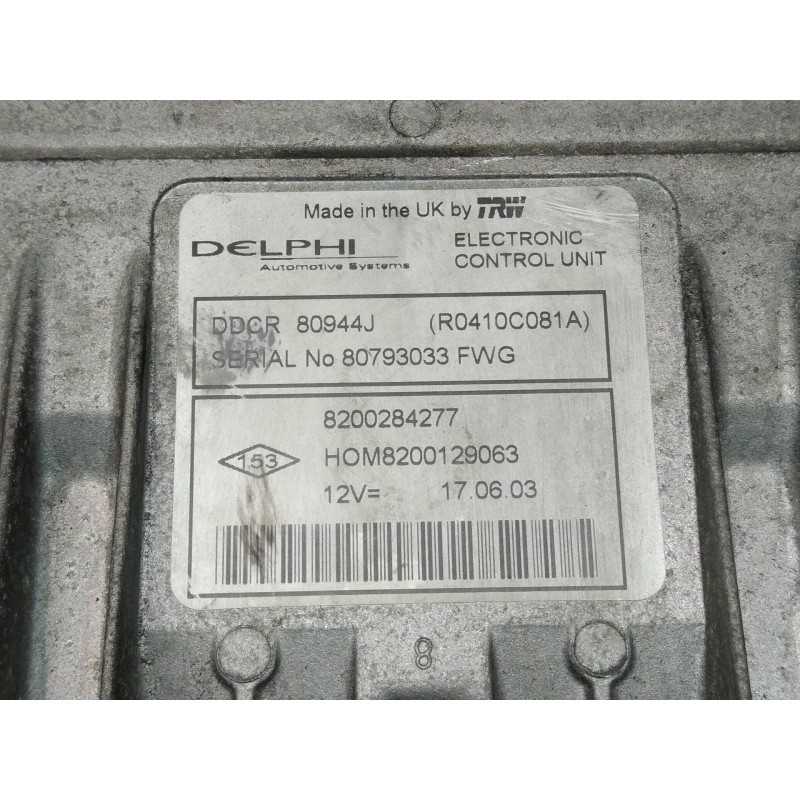 Recambio de centralita motor uce para renault clio ii fase ii (b/cb0) base authentique referencia OEM IAM R0410C081A 8200284277 