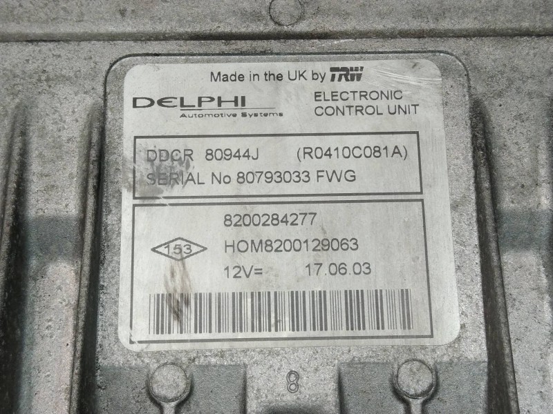 Recambio de centralita motor uce para renault clio ii fase ii (b/cb0) base authentique referencia OEM IAM R0410C081A 8200284277 
