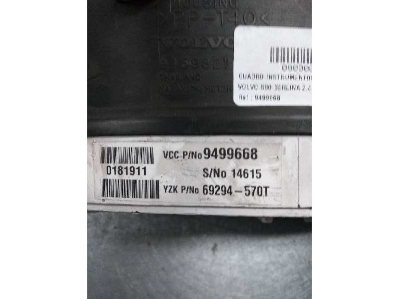 Recambio de cuadro instrumentos para volvo s80 berlina 2.4 cat referencia OEM IAM 9499668 69294570T 