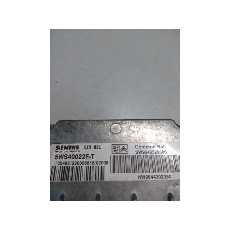 Recambio de centralita motor uce para citroen c5 berlina 2.0 hdi x referencia OEM IAM 5WS40022FT SW9646529680 HW9644302380 SID80