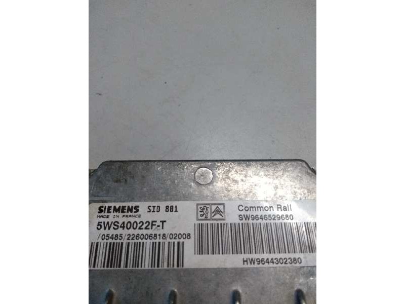 Recambio de centralita motor uce para citroen c5 berlina 2.0 hdi x referencia OEM IAM 5WS40022FT SW9646529680 HW9644302380 SID80