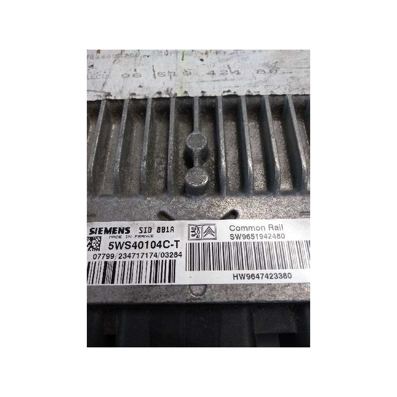 Recambio de centralita motor uce para peugeot 307 (s1) xr clim referencia OEM IAM 5WS40104CT SW9651942480 HW9647423380 SID801A