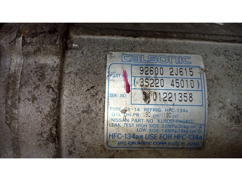 Recambio de compresor aire acondicionado para nissan primera trav. (wp11) básico referencia OEM IAM 926002J615 3S22045010 