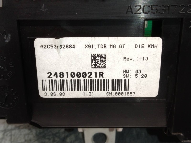 Recambio de cuadro instrumentos para renault laguna grandtour iii 2.0 dci referencia OEM IAM A2C53182884 248100021R 