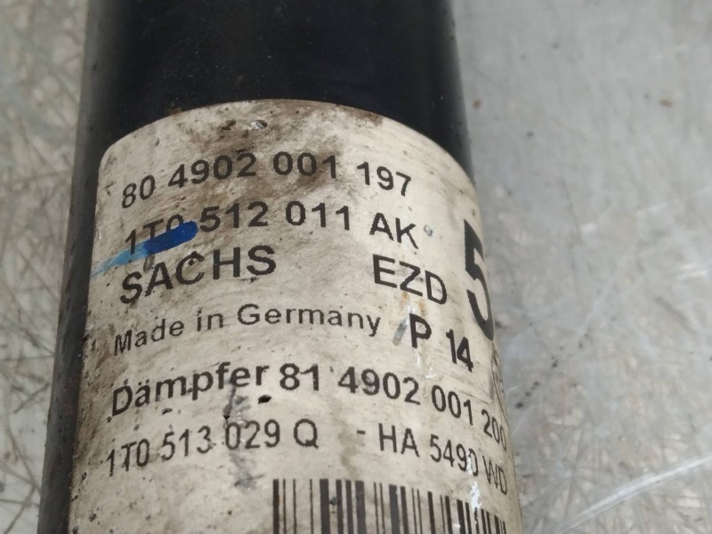 Recambio de amortiguador trasero para volkswagen touran (1t1) 2.0 tdi referencia OEM IAM 1T0513029Q  