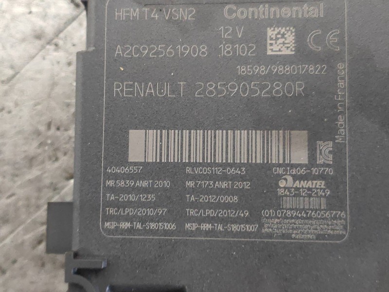 Recambio de conmutador de arranque para renault captur life referencia OEM IAM A2C92561908 285905280R 