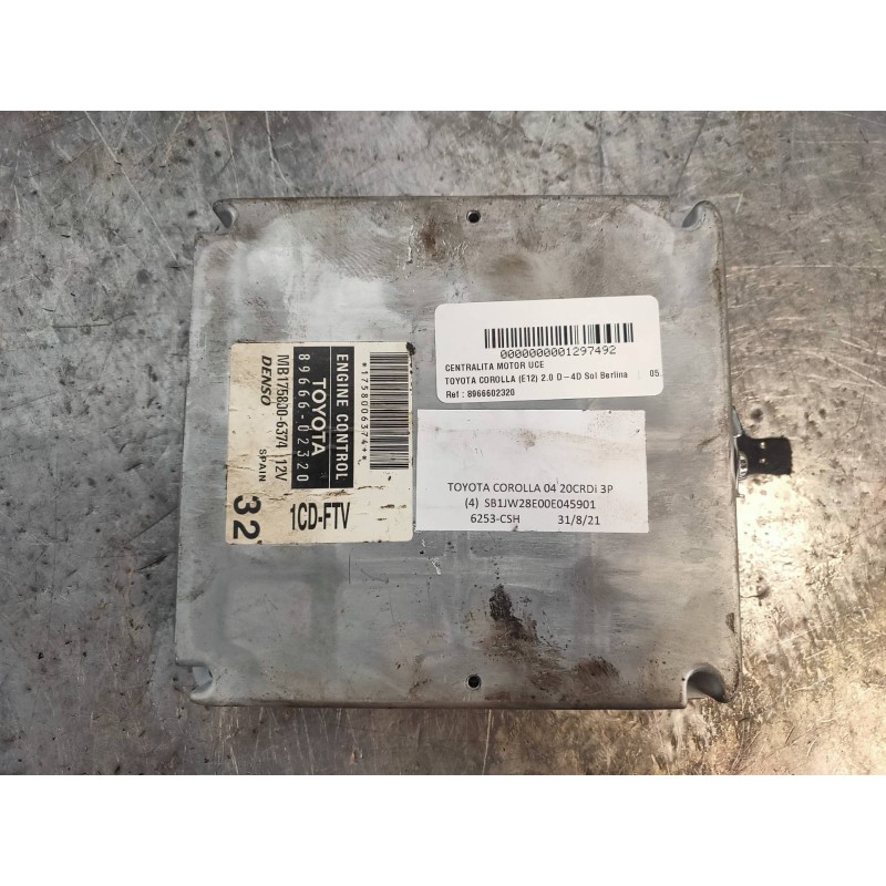 Recambio de centralita motor uce para toyota corolla (e12) 2.0 d-4d sol berlina referencia OEM IAM 8966602320 MB1758006374 1CDFT