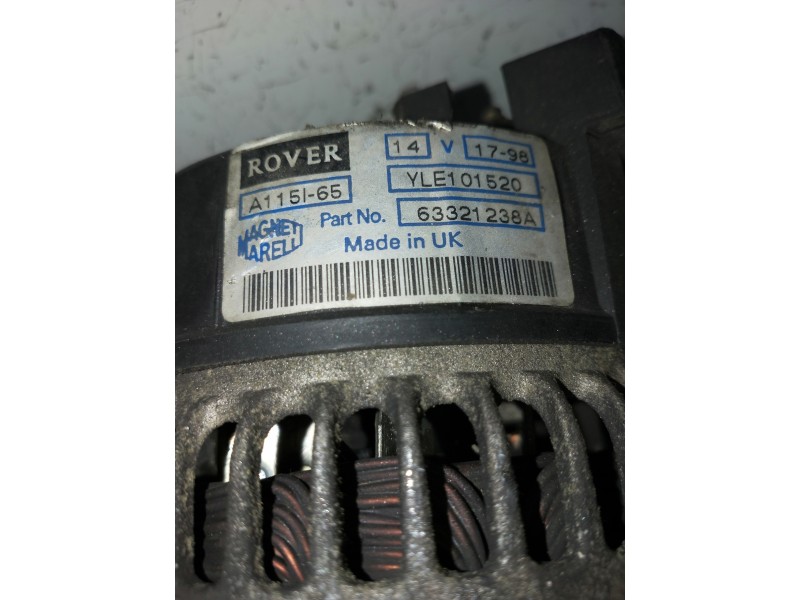 Recambio de alternador para mg rover serie 400 (rt) 414 i (5-ptas.) referencia OEM IAM 63321230  