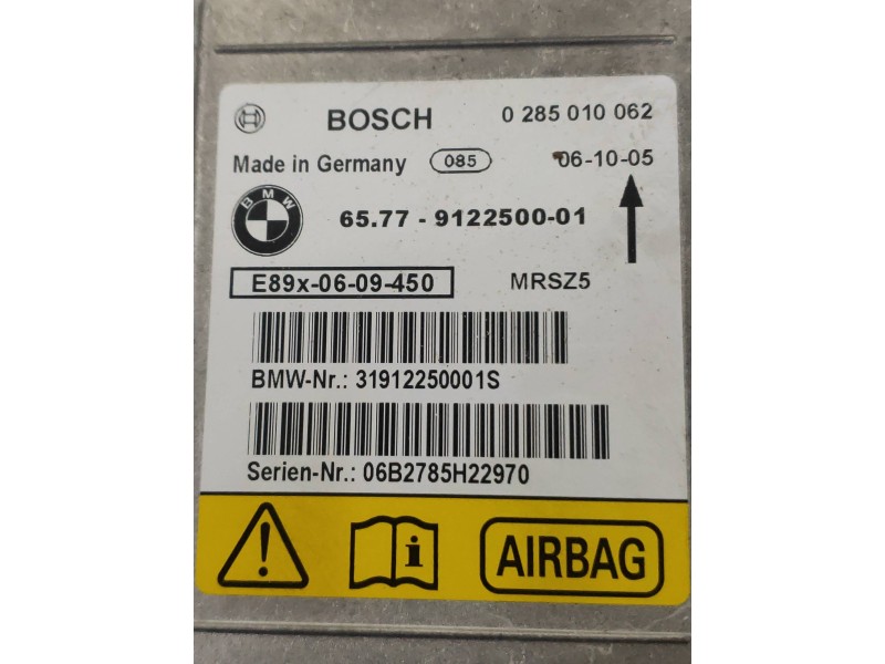 Recambio de centralita airbag para bmw serie 3 coupe (e92) 325i referencia OEM IAM 0285010062 6577912250001 