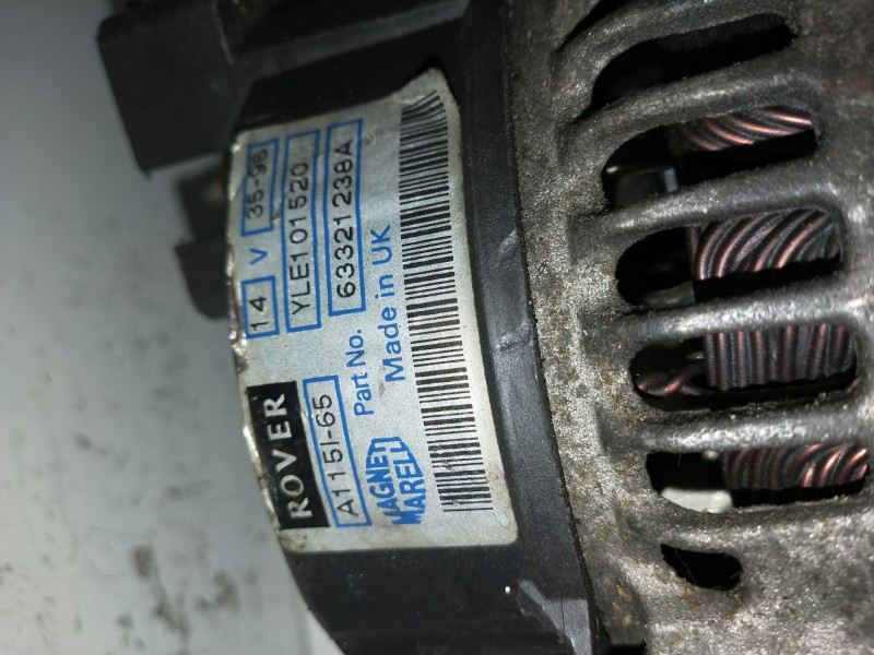Recambio de alternador para mg rover serie 200 (xw) 214 i cabrio referencia OEM IAM 63321238  