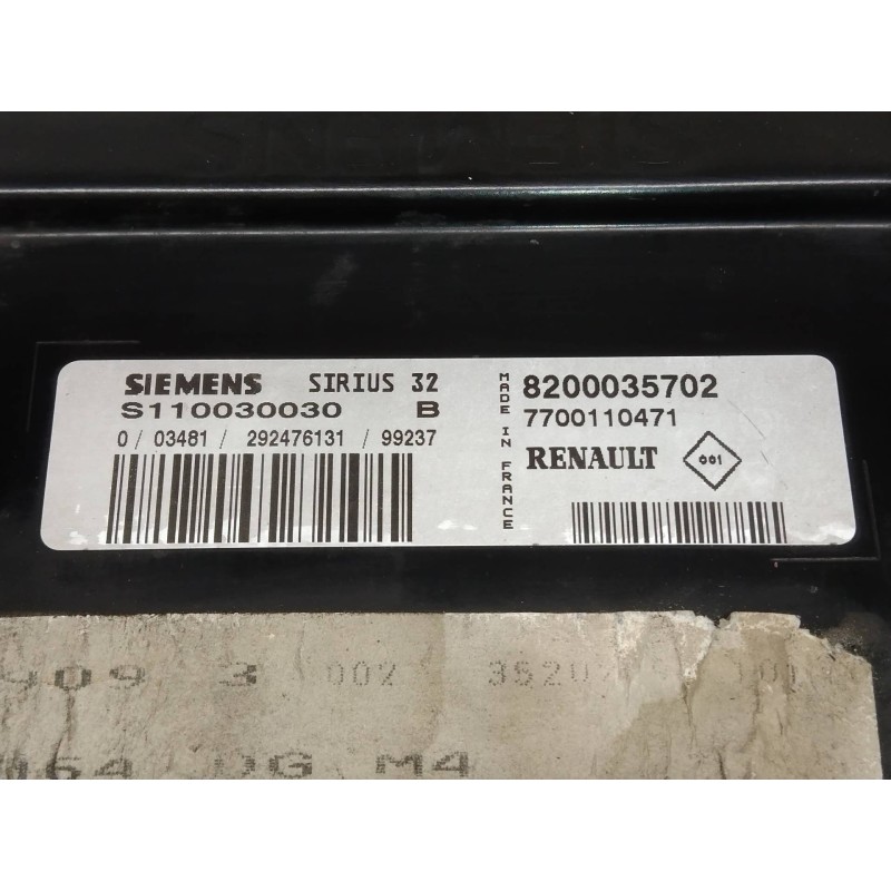 Recambio de centralita motor uce para renault scenic (ja..) 1.6 16v rt referencia OEM IAM S110030030B 8200035702 7700110471 SIRI