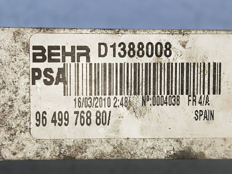 Recambio de intercooler para peugeot 607 (s2) titanio pack referencia OEM IAM 9649976880 1388008 