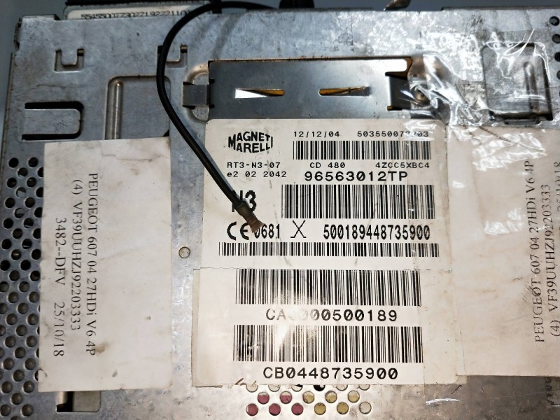 Recambio de sistema navegacion gps para peugeot 607 (s2) titanio pack referencia OEM IAM 96563012TP  