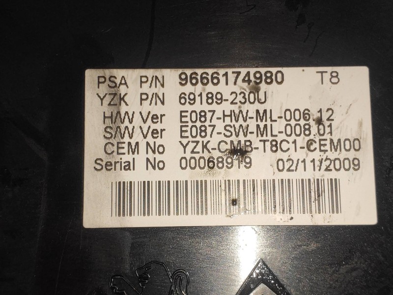 Recambio de cuadro instrumentos para peugeot 5008 premium referencia OEM IAM 9666174980 69189230U 