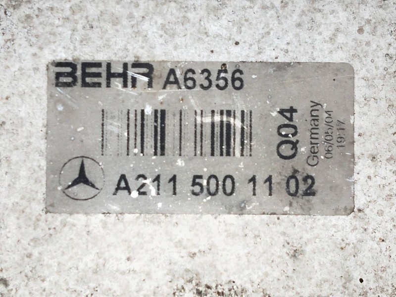 Recambio de intercooler para mercedes clase e (w211) berlina 3.2 cdi cat referencia OEM IAM 2115001102 A6356 