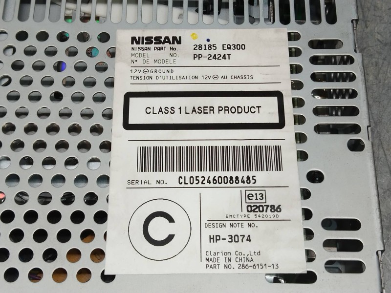 Recambio de sistema audio / radio cd para nissan x-trail (t30) comfort referencia OEM IAM 28185EQ300  