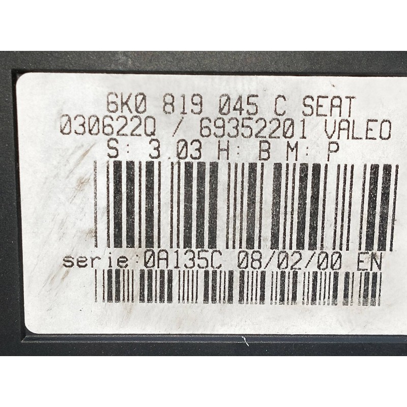Recambio de mando calefaccion / aire acondicionado para seat ibiza (6k1) 1.9 sdi referencia OEM IAM 6K0819045C 69352201 
