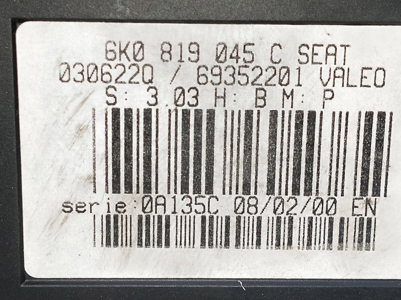 Recambio de mando calefaccion / aire acondicionado para seat ibiza (6k1) 1.9 sdi referencia OEM IAM 6K0819045C 69352201  Recambio de mando calefaccion / aire acondicionado para seat ibiza (6k1) 1.9 sdi referencia OEM IAM 6K0819045C 69352201