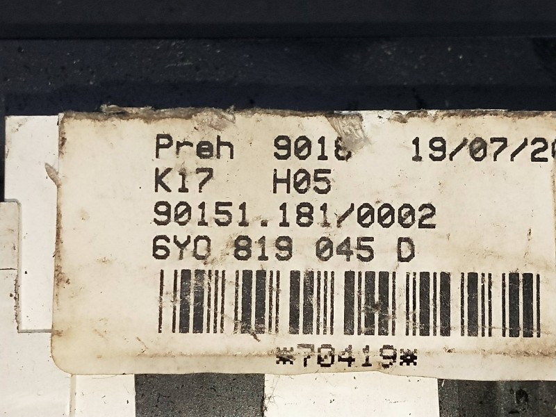 Recambio de mando calefaccion / aire acondicionado para skoda fabia (6y2/6y3) 1.9 tdi referencia OEM IAM 6Y0819045D  