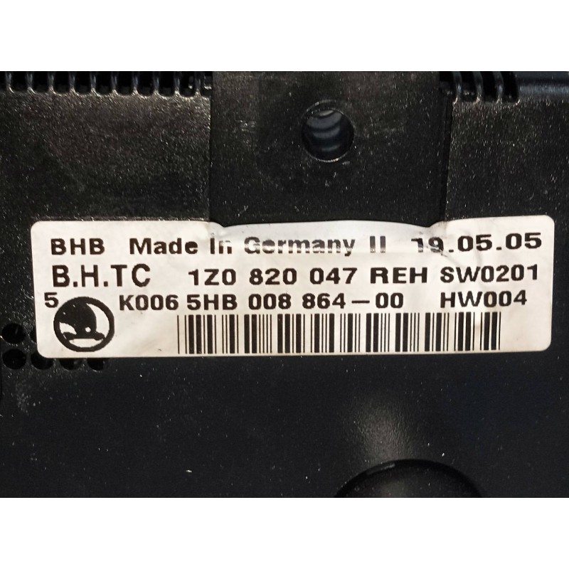 Recambio de mando calefaccion / aire acondicionado para skoda octavia berlina (1z3) 1.9 tdi dpf referencia OEM IAM 1Z0820047REH 