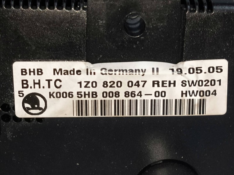 Recambio de mando calefaccion / aire acondicionado para skoda octavia berlina (1z3) 1.9 tdi dpf referencia OEM IAM 1Z0820047REH 