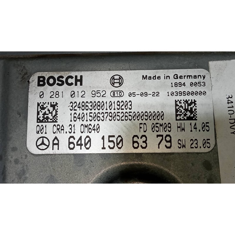 Recambio de centralita motor uce para mercedes clase a (w169) a 160 cdi (169.006) referencia OEM IAM 0281012952 A6401506379 