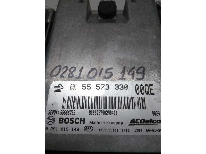 Recambio de centralita motor uce para opel insignia berlina 2.0 cdti cat referencia OEM IAM 0281015149 E9155573330 55566722 00QE