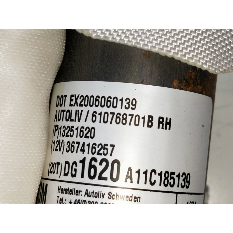 Recambio de airbag cortina delantero derecho para opel astra j lim. enjoy referencia OEM IAM 610768701B  