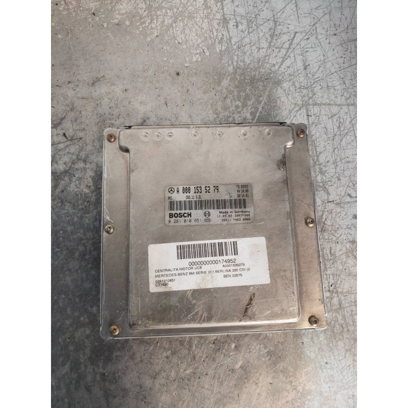 Recambio de centralita motor uce para mercedes clase c (w203) berlina 220 cdi (203.006) referencia OEM IAM 0281010851 A000153527