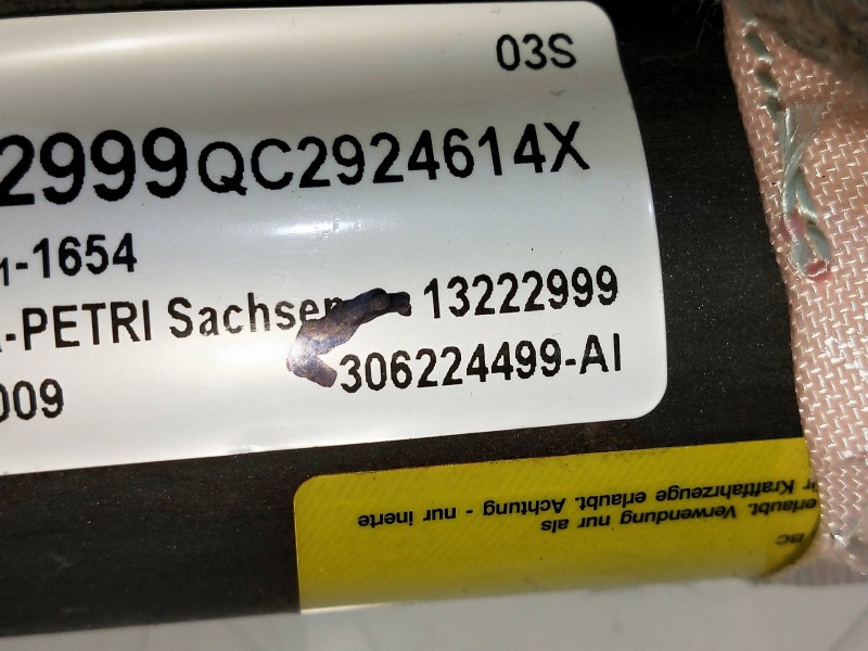 Recambio de airbag cortina delantero derecho para opel insignia berlina 2.0 16v cdti referencia OEM IAM 13222999 306224499AI 