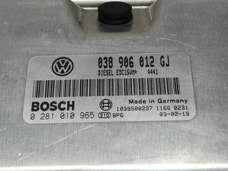 Recambio de centralita motor uce para skoda fabia familiar (6y5) classic referencia OEM IAM 0281010965 038906012GJ EDC15VM