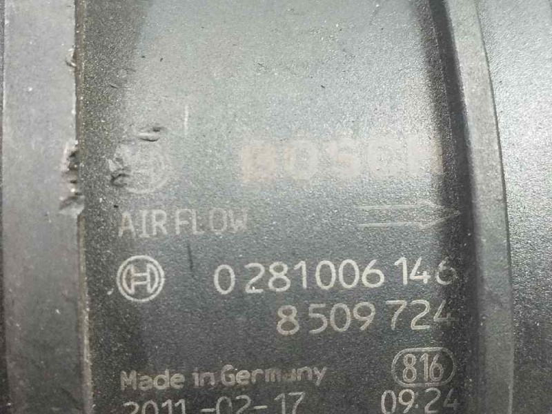 Recambio de caudalimetro para bmw serie 1 berlina (e81/e87) 2.0 turbodiesel cat referencia OEM IAM 0281006146 8509724 BOSCH