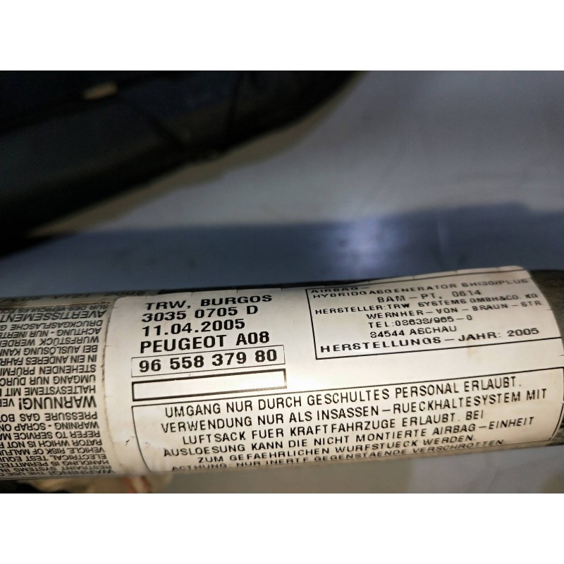 Recambio de airbag cortina delantero izquierdo para peugeot 1007 1.4 hdi referencia OEM IAM 9655837980  