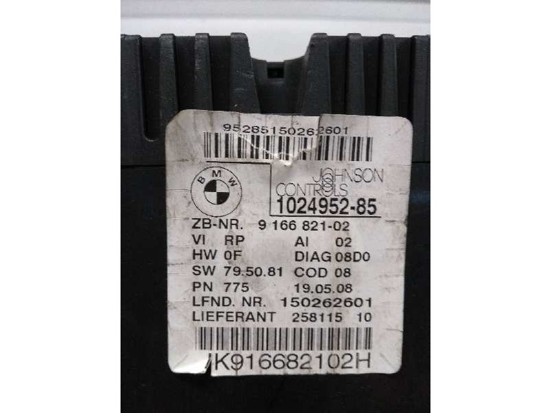 Recambio de cuadro instrumentos para bmw serie 1 berlina (e81/e87) 2.0 turbodiesel cat referencia OEM IAM 102495285 IK916682102H Recambio de cuadro instrumentos para bmw serie 1 berlina (e81/e87) 2.0 turbodiesel cat referencia OEM IAM 102495285 IK916682102H