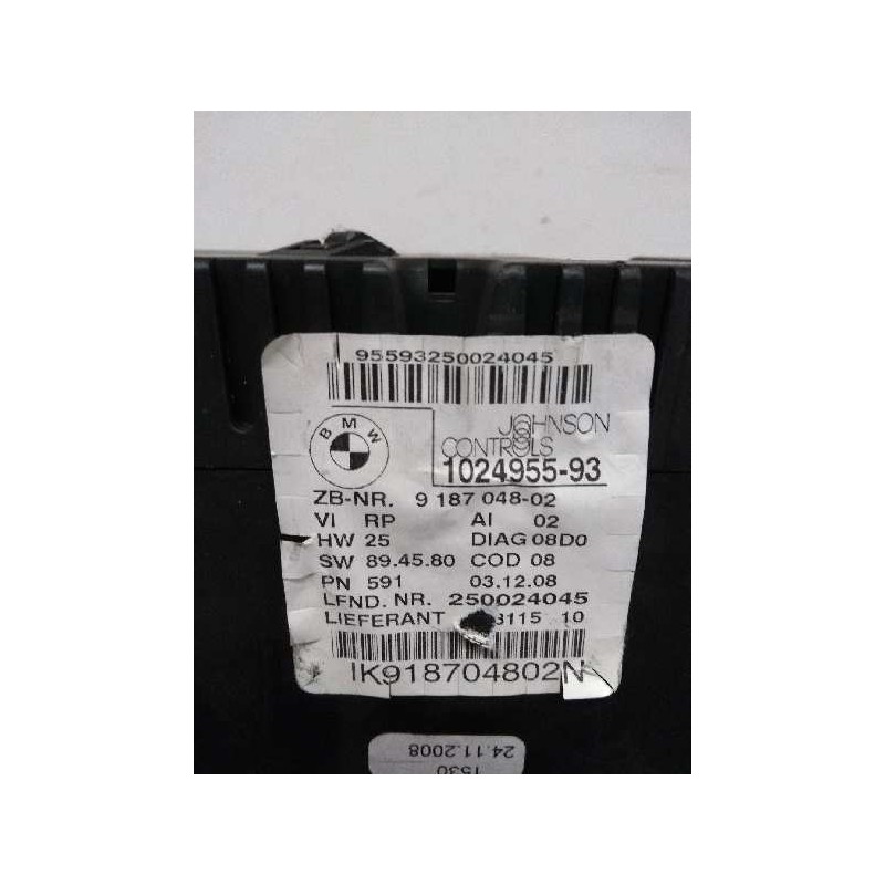 Recambio de cuadro instrumentos para bmw serie 1 coupe (e82) 2.0 turbodiesel cat referencia OEM IAM 102495593 IK918704802N 