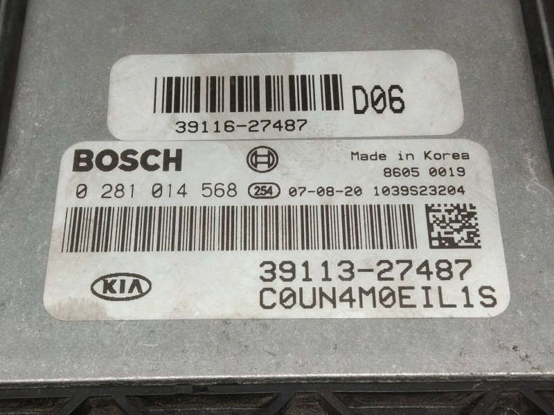 Recambio de centralita motor uce para kia carens (un) emotion referencia OEM IAM 0281014568 3911327487 C0UN4M0EIL1S