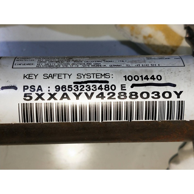 Recambio de airbag cortina delantero derecho para peugeot 307 break/sw (s2) 1.6 hdi referencia OEM IAM 9653233480E  