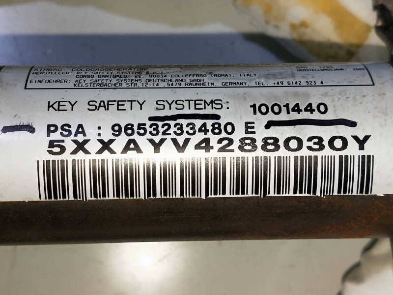 Recambio de airbag cortina delantero derecho para peugeot 307 break/sw (s2) 1.6 hdi referencia OEM IAM 9653233480E  